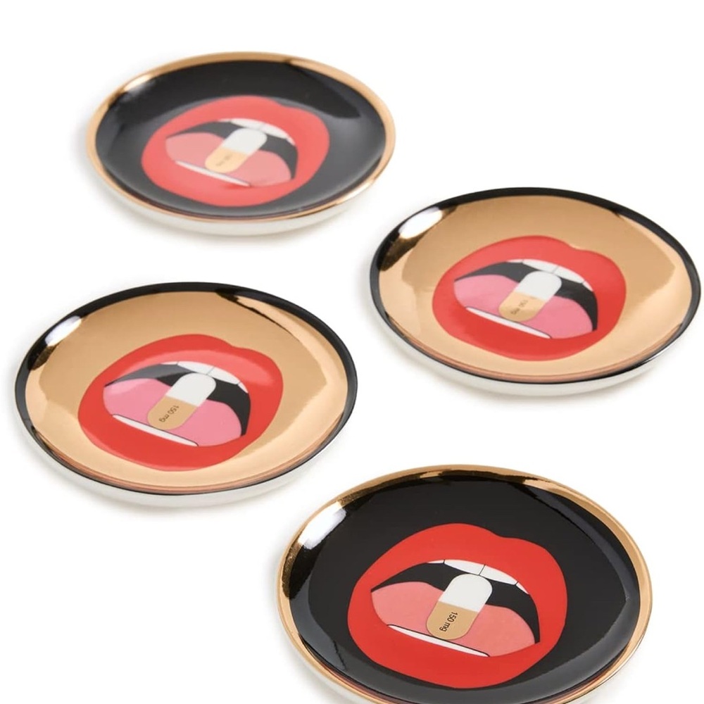 Jonathan Adler Full Dose porcelain coaster set of 4 #dinnerware nwb